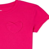 Тениски Сърце Джоб Джордж Момичета, 2-Пакет, Размери 4-18