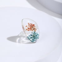 Toyella Fashion Popular смола изсушена цветна пръстен стил един размер