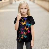 Момчета за малко дете момичета ризи Шир пеперуди отпечатва модерни забавни младежи върхове размер 120; 7-8y