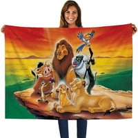 Цар Лъв печат фланел хвърлят одеяла популярни пътуване одеяло Преносим за предучилищна дете момчета момичета