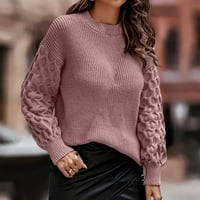 Levmjia пуловери за жени Просвещение Есен и зима ежедневно разхлабена топла плътна цвета с дълъг ръкав кръгла шия от рамо с резба пуловер