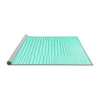 Ahgly Company Machine Wareable Indoor Rectangle Solid Turquoise Blue Modern Area Cugs, 3 '5'