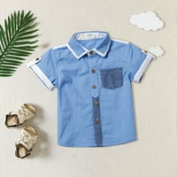 Rovga Toddler Boy Tee Tops Нова тениска училищни училищни стила с къс ръкав с яка риза момчета тениски