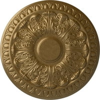 Екена Милуърк 3 4 од 1 2 П Колтън таван медальон, ръчно рисуван бледо злато
