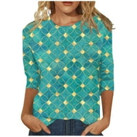 Ризи с ръкав за жени Сладък печат графични тениски блузи ежедневни Плюс размер основни върхове Пуловер -- Дамски блузи дамски върхове