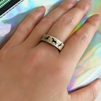 Силиконов сватбен пръстен на еднорог - гравиран двоен слой