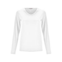 Pedort дамски върхове модерни летни тениски с къс ръкав летни памучни върхове плюс размер бял, xl