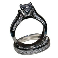 Бижута 2-инчови реколта сребърна годеж сватбена лента пръстени пръстени за жени сплав a