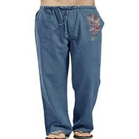 Lumento Mens Leisure Summer Loungewear Небрежни твърди цветни панталони торбисти дъна с джобове