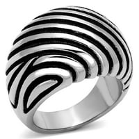 Луксозни бижута Дизайн Дамски пръстен от неръждаема стомана с черна струя епоксиден Размер