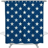 4-ти юли душ завеси американски флаг звезди патриотични баня завеса синьо свобода водоустойчив полиестер комплект с куки Ден на независимостта Мемориален ден декорация