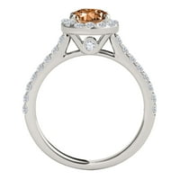 Маули бижута пръстени за жени 1. Каратов диамант и Моранитов пръстен 4-14к Бяло Злато
