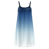 Дамски рокли лято без ръкави стилен хлабав тениска покриване на ежедневни рокли синьо ШЛ