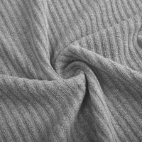 Облекло от 80-те години за жени парти плете се с дълъг ръкав кръгла шия солиден цвят две части блуза пуловер дамски тренировки комплекти сив размер m
