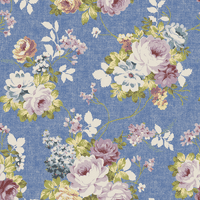 Waverly Inspirations Cotton Duck 45 Yds Vine Floral Blue Color Precut Fabric, парче