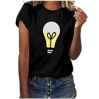 Лопеси-ста блузи за жени сделки клирънс Рожден Ден подарък Дамски работни върхове момичета с къс ръкав блуза Смешно печат риза тениска върхове Черно