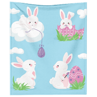 Dicasser Персонализирано одеяло за пролетно хвърляне с пролетни зайчета и цветя одеяла за момчета и момичета