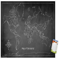 Карта на креда - Световен плакат за стена, 22.375 34