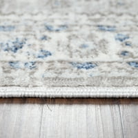 Модерен абстрактен полиестер на закрита килим, Layland Grey, 7.5 '9.5' от Superior