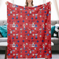 4 юли парти хвърлят одеяло размита Плюш одеяло фланел легло одеяло Американски САЩ флаг Ден тема синьо червени звезди лек хвърлят одеяло за диван разтегателен диван колекция ден на независимостта