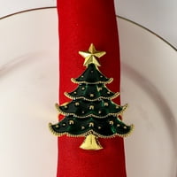 Коледни салфетки пръстени-комплект от коледно дърво салфетки пръстени за Коледа