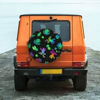Douzhe водоустойчив резервен капак на гумите, водни лилии оставя жаби щампи регулируеми капаци на колелата, подходящи за джип ремарке RV CAR