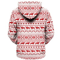 Жени коледни суичъри модни adies зима с дълъг ръкав отпечатани пуловер шапка небрежна горна качулка пуловер обличане плюс размер на туника пуловер върхове