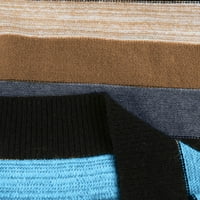 Жени модни свободни цветове контраст удобни върхове на пуловери с дълги ръкави