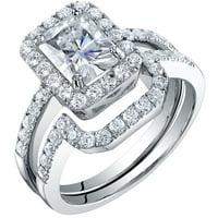 годежен пръстен годежен пръстен годежен пръстен халка булчински комплект в Стерлингово Сребро