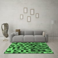 Ahgly Company Indoor Square Checkered Emerald Green Modern Area Rugs, 8 'квадрат