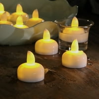 Джиаросвей комплект без пламък светодиодни свещи за чай топли бели свещи с батерии за чай за празнично парти