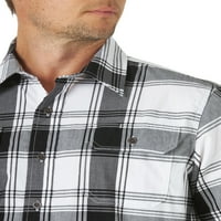 Мъжка риза с къс ръкав с два джоба карирана Западна риза