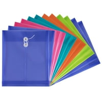 Хартия и плик пластмасови пликове с бутон и низ вратовръзка затваряне, писмо отворен край, 3 4, разнообразни алтернативни цветове, в опаковка