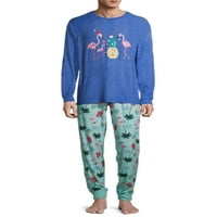 Съвпадащи семейни коледни Пижами Мъжки Фламинго Фрост 2-парче пижама комплект