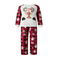 празнична коледна семейна пижама комплект за елени печат Коледа пижама за двойки и деца бебе спално облекло червена Мама