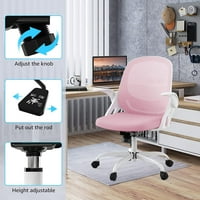 Домашен офис стол работно бюро стол комфорт ергономичен въртящ се компютърен стол, дишащ мрежест стол на бюрото, лумбална поддръжка Стол с колела и обръщане на ръцете и регулируема височина
