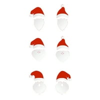 Коледни стикери на Дядо Коледа Стикери за самозалепваща се шапка на Дядо Коледа и мустаци за декорация