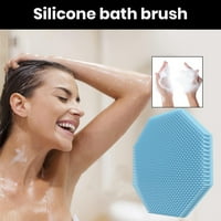 Четка за баня силиконова ексфолираща душ масажна четка с дръжка каишка нехлъзгаща се за многократна употреба скрубер за тяло за освежаваща баня