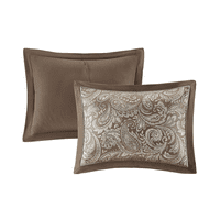 Madison Park 12 Piece King Comforter комплект с памучен лист Синьо Paisley Jacquard Bed в чанта