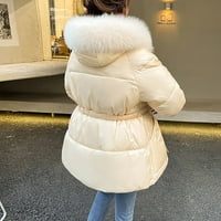 Дамски палта на клирънс Lawor Women Winter Willing и Velvet поддържане на топло ежедневно палто с шапка