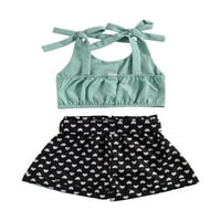 Kiapeise Toddler Girls Summer Heart Print Lea Leee Pops + Bowknot Shorts