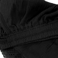 Wendunide къси панталони за жени жени дантела плюс размер въже вратовръзка йога спортни панталони гамаши панталони черни xxxl