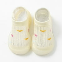 Caicj Toddler Shoes Момчета момичета чорапи обувки Toddler Disheable Mesh the Floor чорапи Неплъзгащи се обувки Prewalker Baby Shoes 12- месеца, бежово