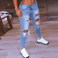 Zuwimk дънки за жени, жени Suki Mid Rise Slim Bootcut Jeans Blue, 3XL