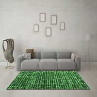 Ahgly Company Indoor Rectangle Abstract Emerald Green Modern Area Rugs, 2 '4'