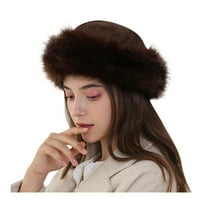Beanie Fashion Women Зимна монголска шапка твърда дебела топла плътна уши вълнени шапки