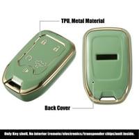 Уникални сделки Smart Key Fob Cover Case за Chevrolet Silverado HD - с ключодържател Botton Green
