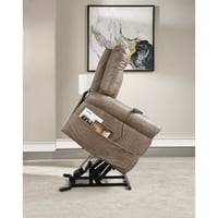 Classic Rolled Arm Power Lift -Cliner - регулируема топлина и масаж, плюшени места за сядане - висококачествен полиестерен плат - стилен комфорт и полезност за вашата всекидневна