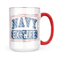 Neonblond Navy Exe-Wife, Blue Stripes Mug Gift for Coffee Lea Lovers
