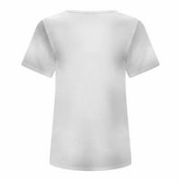 Penkiiy Women's Fashion Tops Смешно 3D отпечатана тениска небрежно свободно годни тениски ризи блуза риза летни ризи и блузи L бяла лятна сделка